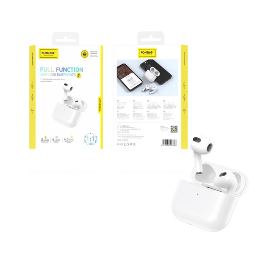 FONENG BL500 WIRELESS EARPHONES WITH CHARGING CASE WHITE